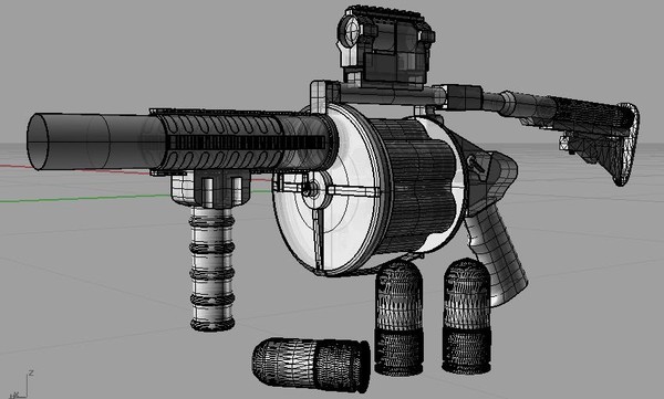 military m32 experimental grenade launcher 3d max - US Military M32 Experimental Grenade Launcher by Imagetek3D