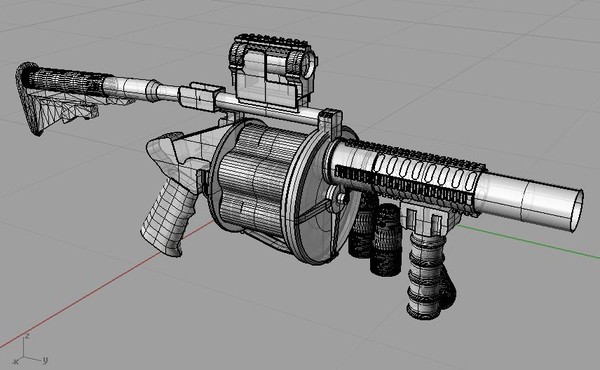 military m32 experimental grenade launcher 3d max - US Military M32 Experimental Grenade Launcher by Imagetek3D