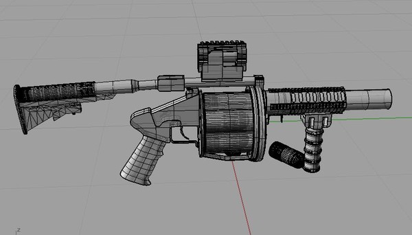 military m32 experimental grenade launcher 3d max - US Military M32 Experimental Grenade Launcher by Imagetek3D