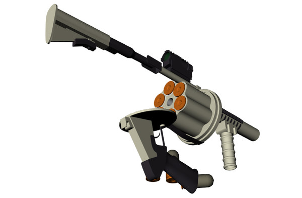 military m32 experimental grenade launcher 3d max - US Military M32 Experimental Grenade Launcher by Imagetek3D