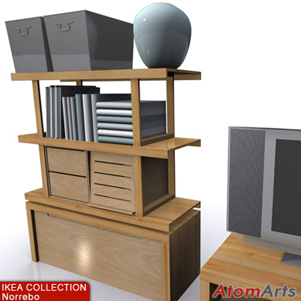 3ds max ikea norrebo living room - IKEA Living Room Storage by Atom Arts