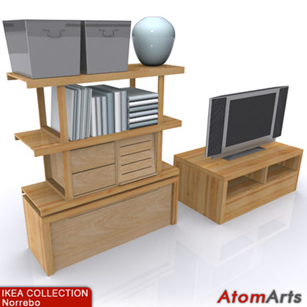 3ds max ikea norrebo living room - IKEA Living Room Storage by Atom Arts
