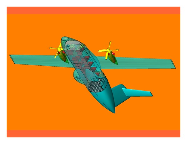 ev-55 outback aircraft sat 3d model - Outback (rev) .dwg, .dxf(zip), .sat or .3dm  or SketchUp by RodgerSaintJohn