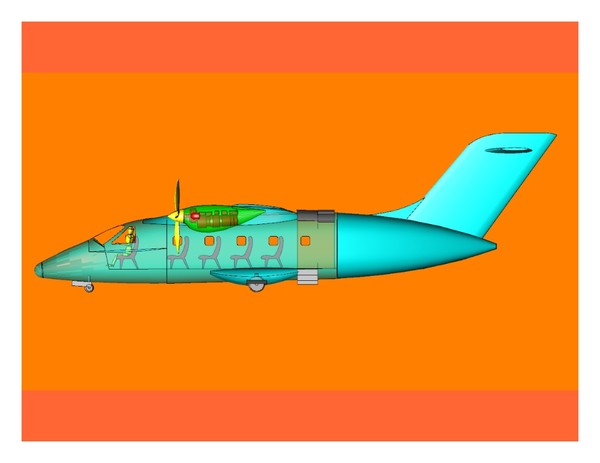 ev-55 outback aircraft sat 3d model - Outback (rev) .dwg, .dxf(zip), .sat or .3dm  or SketchUp by RodgerSaintJohn