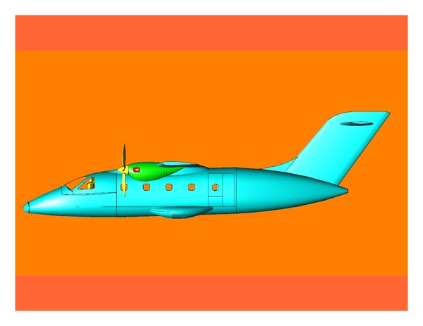 ev-55 outback aircraft sat 3d model - Outback (rev) .dwg, .dxf(zip), .sat or .3dm  or SketchUp by RodgerSaintJohn