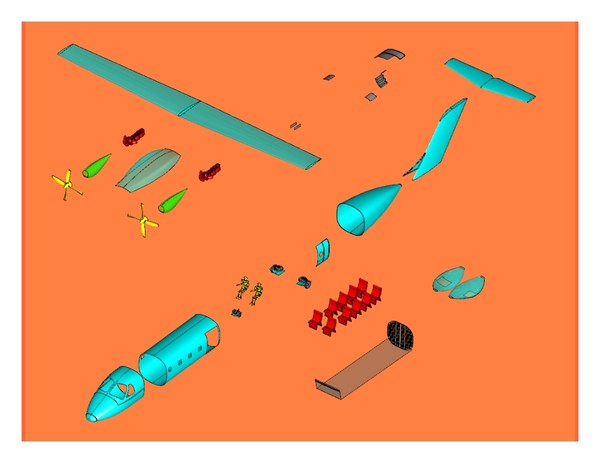 ev-55 outback aircraft sat 3d model - Outback (rev) .dwg, .dxf(zip), .sat or .3dm  or SketchUp by RodgerSaintJohn