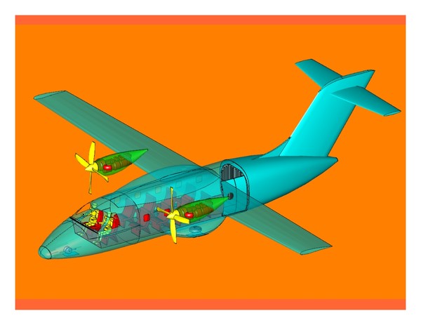 ev-55 outback aircraft sat 3d model - Outback (rev) .dwg, .dxf(zip), .sat or .3dm  or SketchUp by RodgerSaintJohn