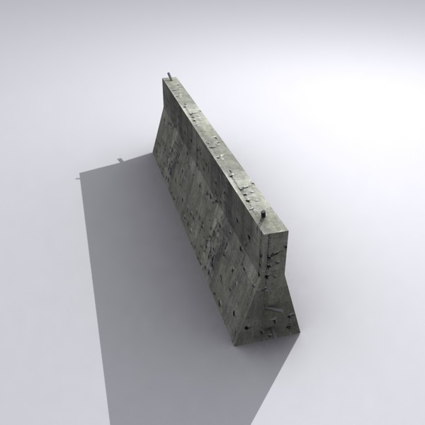 concrete barrier polys max - Low Poly Cement Barrier by Game Model Creations
