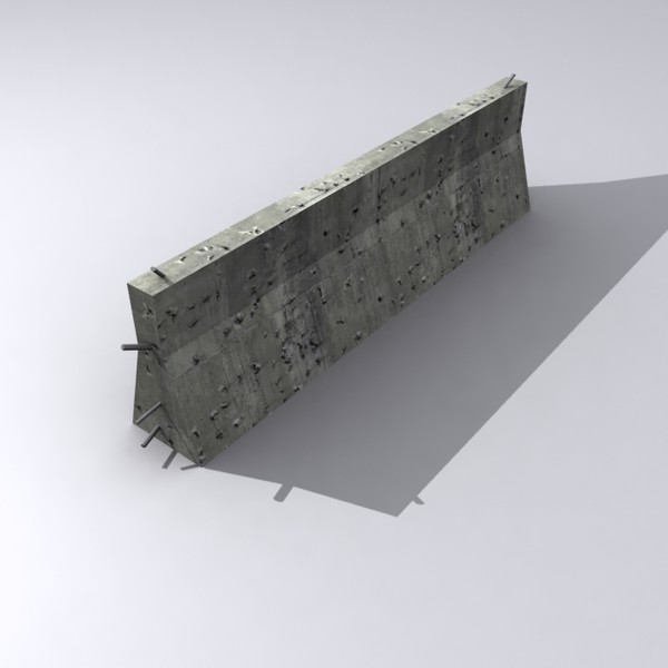 concrete barrier polys max - Low Poly Cement Barrier by Game Model Creations