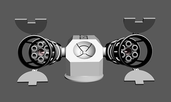 futuristic space cannon 3d model - Space Cannon Orbital Weapons Platform by Imagetek3D