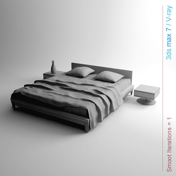 lightwave architectural - bed with bedside cabinet by lajhar