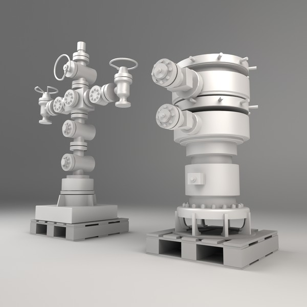 3d head christmas tree oil - Oil & Gas Wellhead Tree by emma j