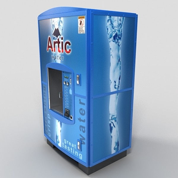 water vending machine 3d model - water vending machine by monkeyodoom