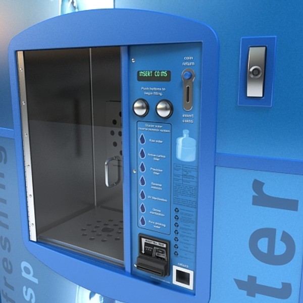 water vending machine 3d model - water vending machine by monkeyodoom