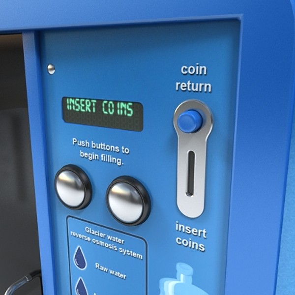 water vending machine 3d model - water vending machine by monkeyodoom