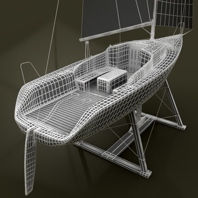 yacht columbia 3d model - Yacht Columbia Sail... by Leeift