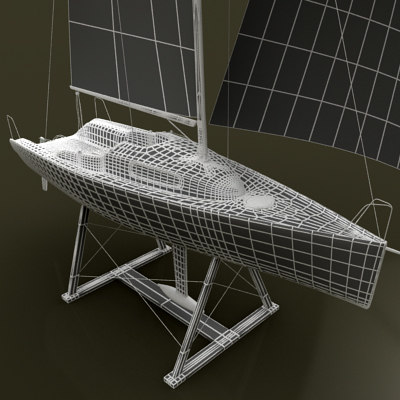 yacht columbia 3d model - Yacht Columbia Sail... by Leeift