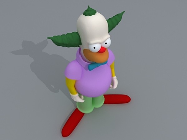 krusty clown 3d model - Krusty the clown by fabelar