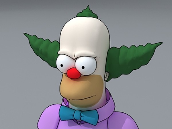 krusty clown 3d model - Krusty the clown by fabelar