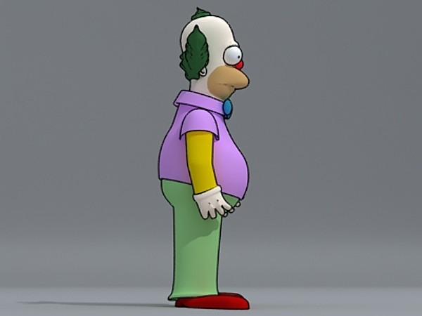 krusty clown 3d model - Krusty the clown by fabelar