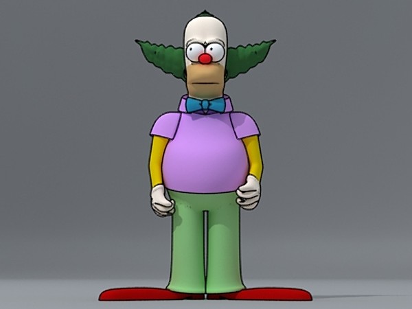 krusty clown 3d model - Krusty the clown by fabelar