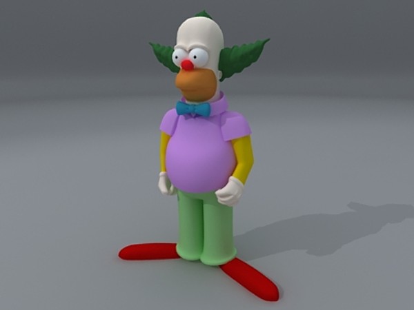 krusty clown 3d model - Krusty the clown by fabelar