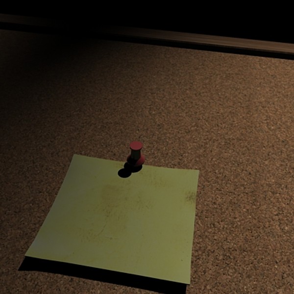 cork bulletin board notes 3d model - Bulletin Board with Post it Notes by dastolidigital
