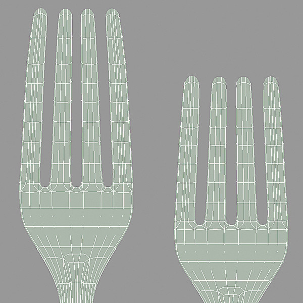 silverware silver 3d model - Silverware (5 pc.) by Hystoria