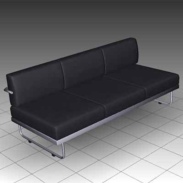 le corbusier leather sofa 3ds - Le Corbusier Leather Sofa by mostlysquare