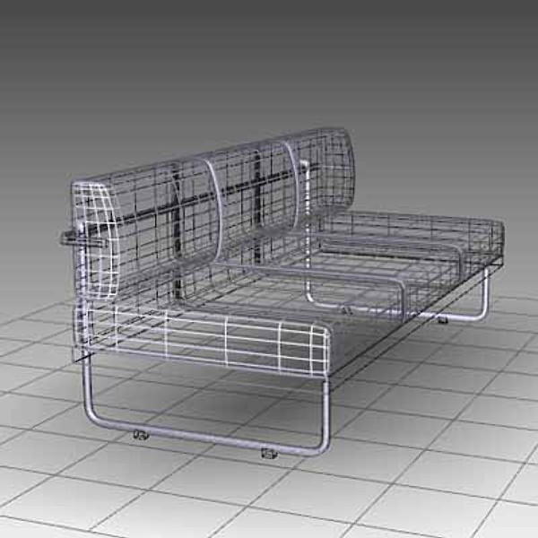 le corbusier leather sofa 3ds - Le Corbusier Leather Sofa by mostlysquare