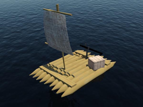 3d model raft huck finn - raft.max by Animation Anchor Line