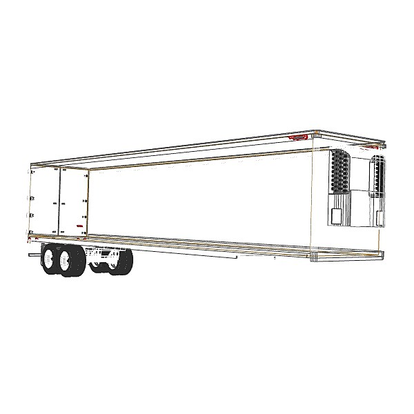 3d model 48ft reefer trailer truck - Great Dane Classic 48ft reefer by bansheewoj