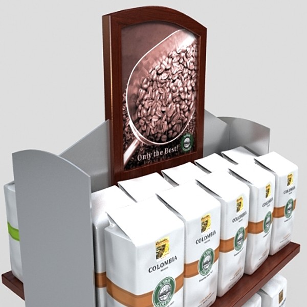 3d coffee bag display model - coffee bag display by monkeyodoom