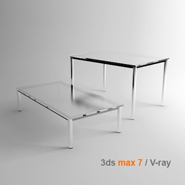 3d le corbusier dining tables - lc10 by lajhar