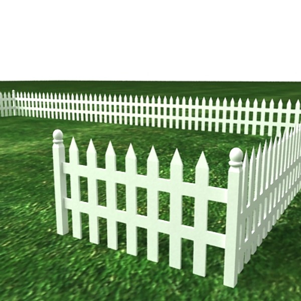 wooden fence 3d max - Picket Fence... by Zetawind Visual
