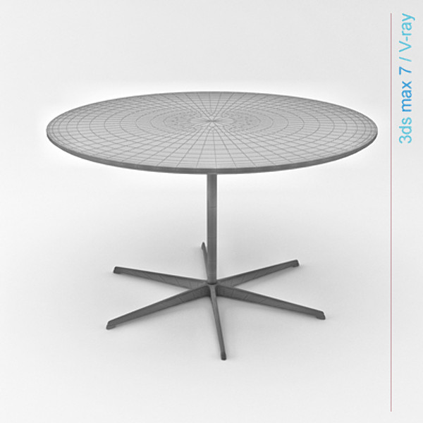 3d model arne jacobsen tables base - circular table 6 star pedestal base by lajhar
