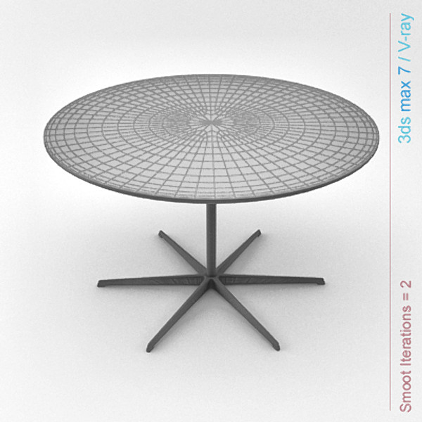 3d model arne jacobsen tables base - circular table 6 star pedestal base by lajhar
