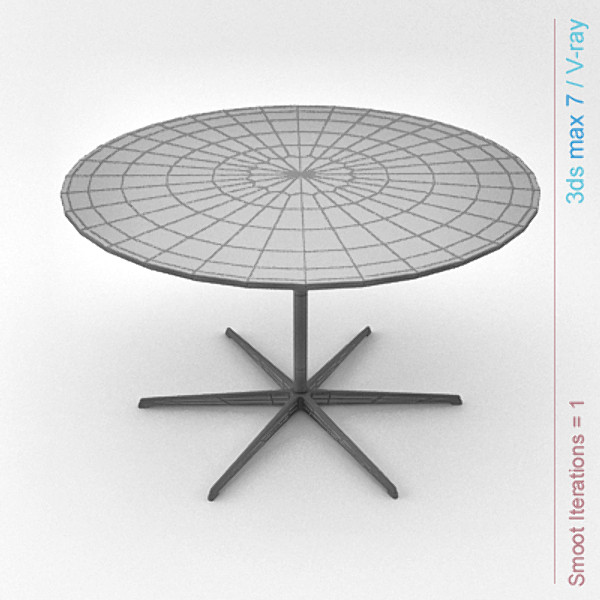3d model arne jacobsen tables base - circular table 6 star pedestal base by lajhar