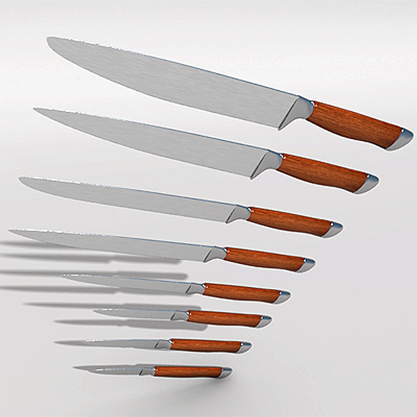 wooden knife block 3d 3ds - Wooden Knife Block by StudioEgan
