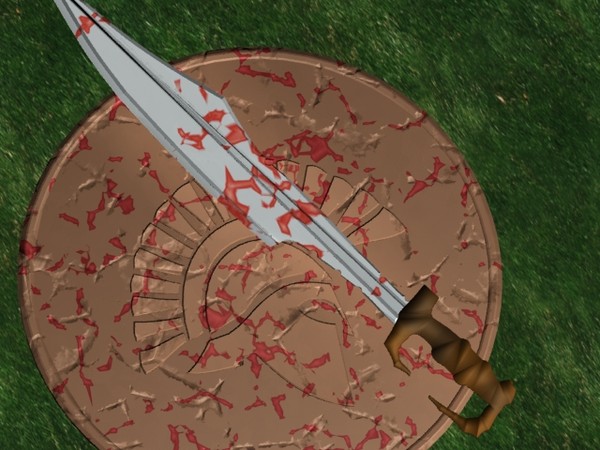 concept shield shiled sword 3d max - Concept spartan shiled and sword by LuciOroles