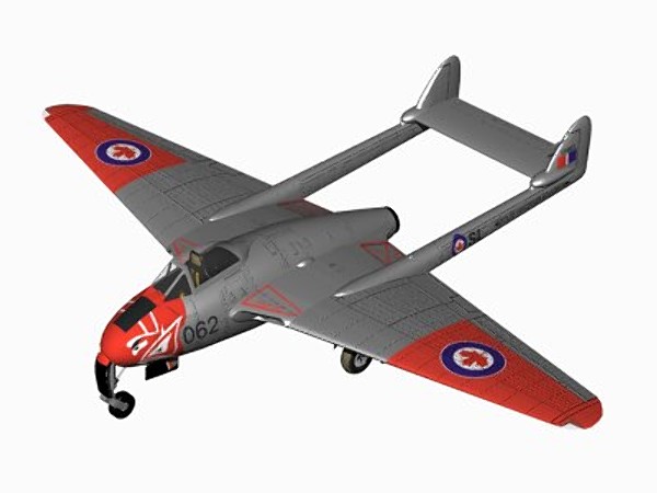 3d model vampire jet fighter f3 - De Havilland Vampire F3 by pbratt