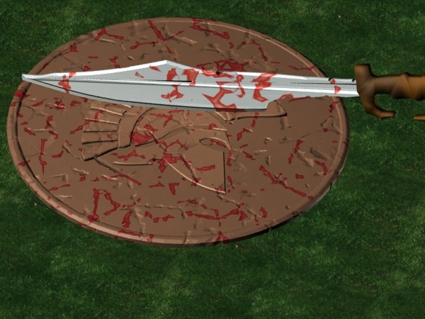concept shield shiled sword 3d max - Concept spartan shiled and sword by LuciOroles
