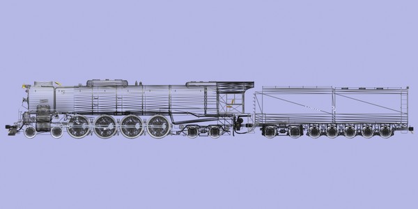 3d steam locomotive fef-4-8-4 train model - FEF-4-8-4 locomotive by mach 3 graphics