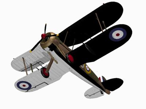 3d model gloster gladiator fighter - Gloster Gladiator MKII by pbratt
