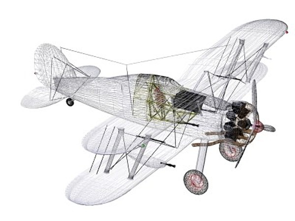 3d model gloster gladiator fighter - Gloster Gladiator MKII by pbratt
