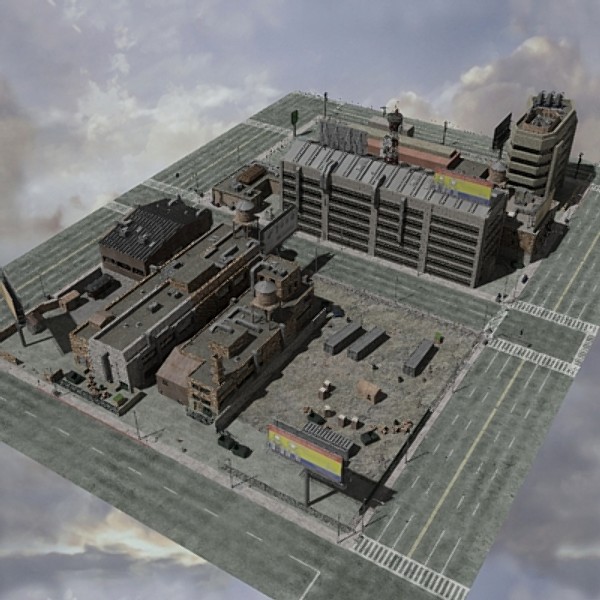 industrial city block 3d model - High Res Industrial City Block by dastolidigital
