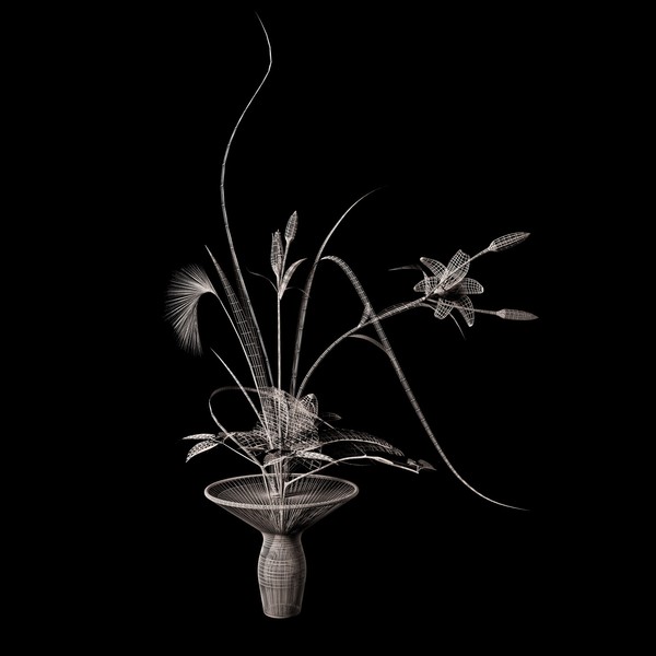 3d model lilly ikebana - Ikebana 001 by Romlin3d