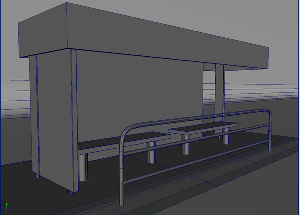 3ds max city bus stop - Bus-stop by Rajeevkv