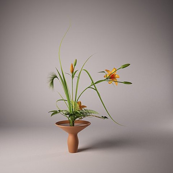 3d model lilly ikebana - Ikebana 001 by Romlin3d