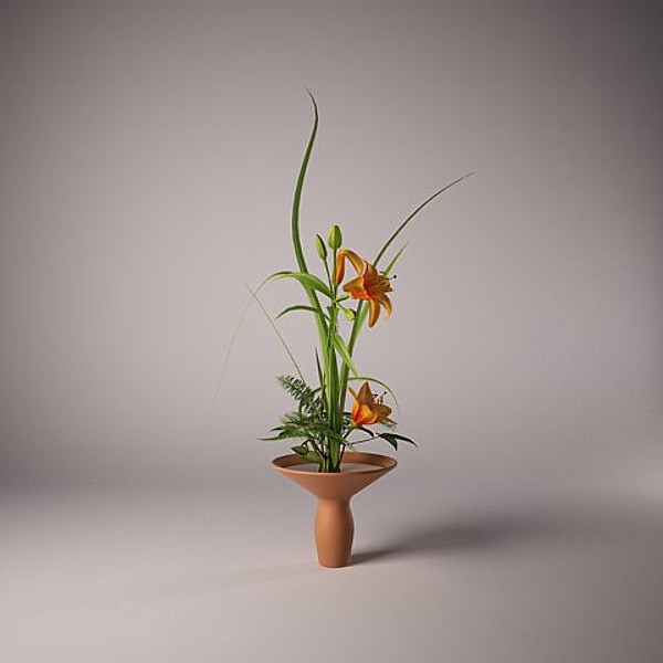 3d model lilly ikebana - Ikebana 001 by Romlin3d
